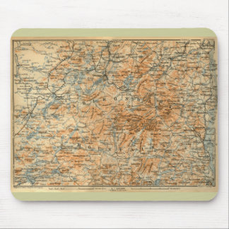 1909 Adirondacks Map from Baedeker's Travel Guide Mouse Pad