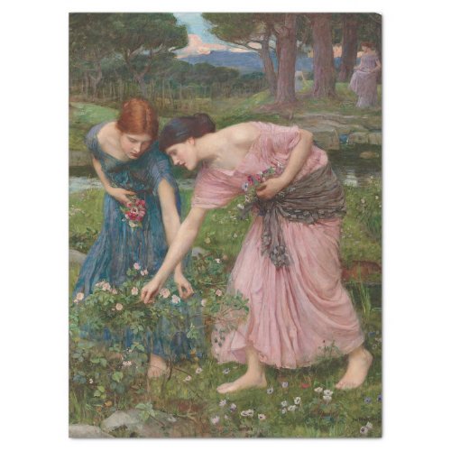 1909 GATHER YE ROSEBUDS BY WATERHOUSE TISSUE PAPER