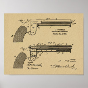 1909 Gun Auto Patent Art Drawing Print