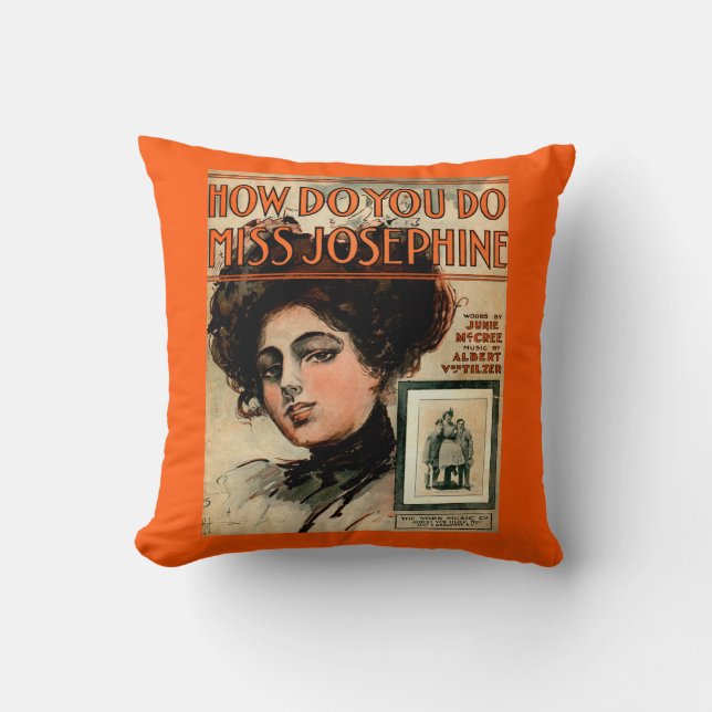 1909 How Do You Do Miss Josephine sheet music Throw Pillow (Front)