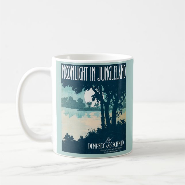1909 Moonlight in Jungleland sheet music cover Coffee Mug (Left)