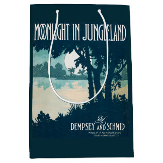 1909 Moonlight in Jungleland sheet music print Medium Gift Bag