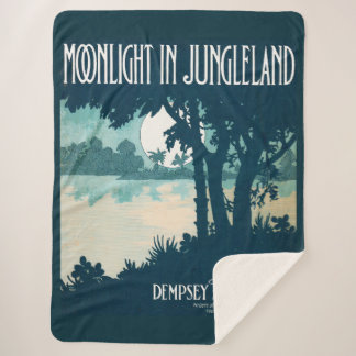 1909 Moonlight in Jungleland sheet music print Sherpa Blanket