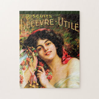 1909 pretty lady Biscuits Lefevre-Utile Jigsaw Puzzle