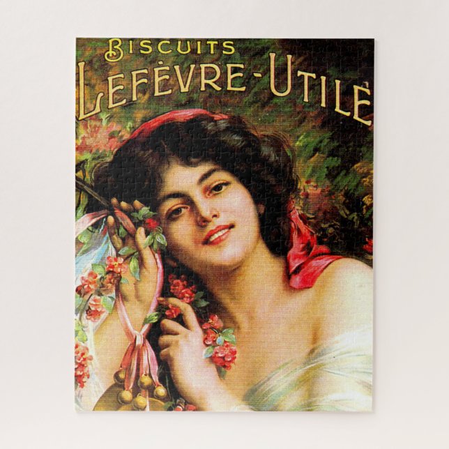 1909 pretty lady Biscuits Lefevre-Utile Jigsaw Puzzle (Vertical)