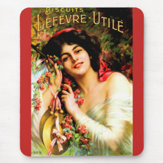 1909 pretty lady Biscuits Lefevre-Utile Mouse Pad