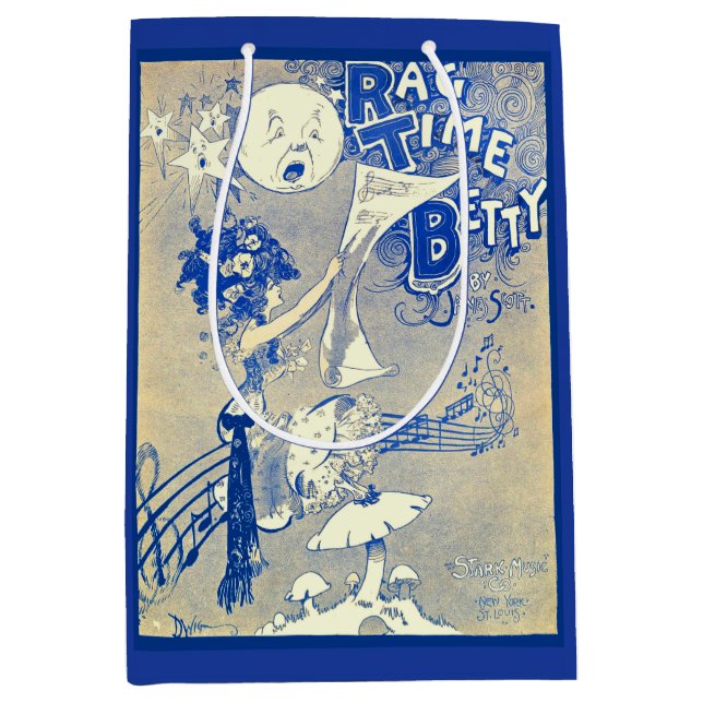 1909 Ragtime Betty sheet music art Medium Gift Bag (Front)