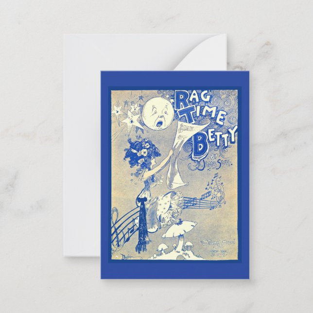 1909 Ragtime Betty sheet music art Note Card (Front)