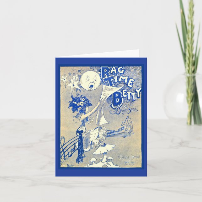 1909 Ragtime Betty sheet music art Note Card (Front)