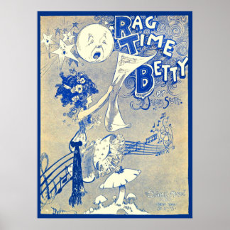 1909 Ragtime Betty sheet music art Poster