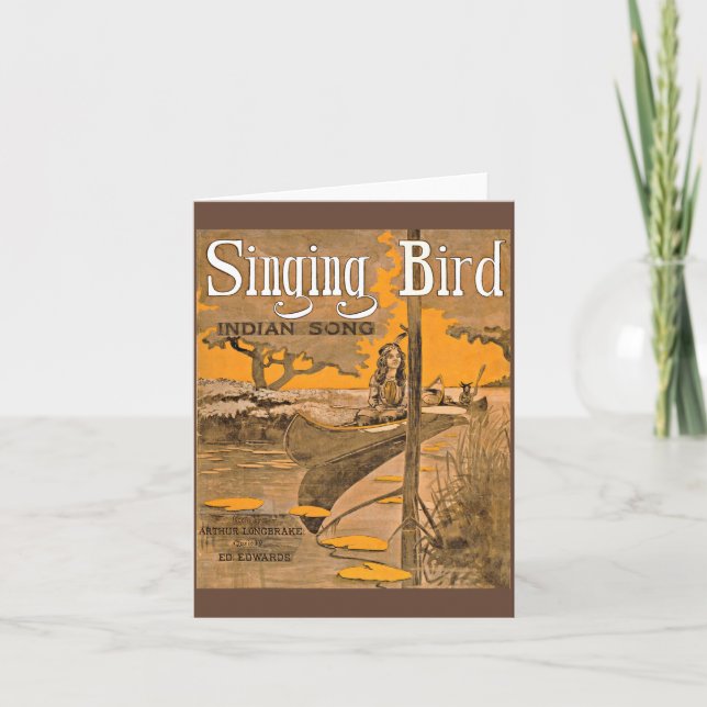  1909 Singing Bird sheet music print Note Card (Front)