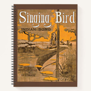 1909 Singing Bird sheet music print Notebook