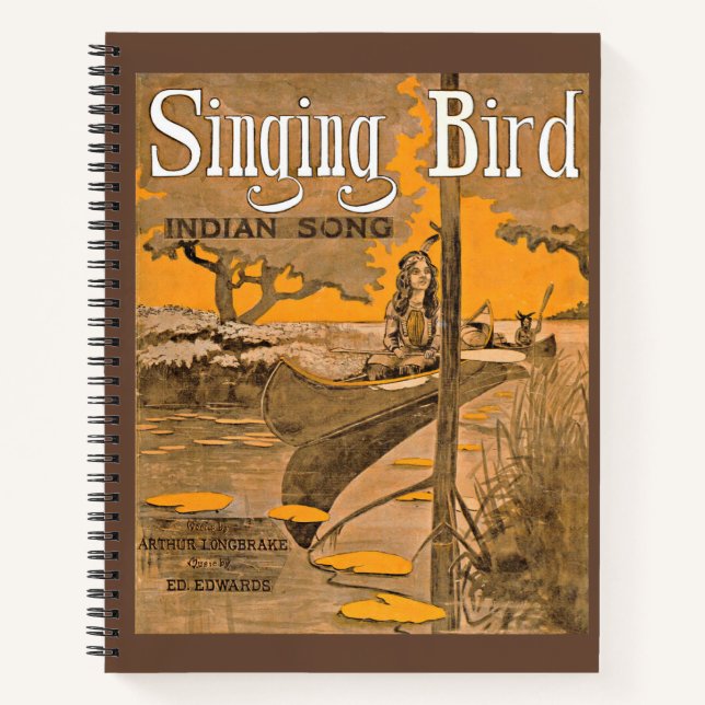  1909 Singing Bird sheet music print Notebook (Front)