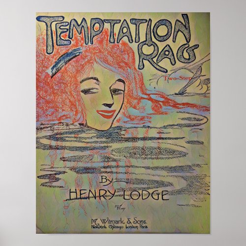 1909 Temptation Rag Two Step Poster