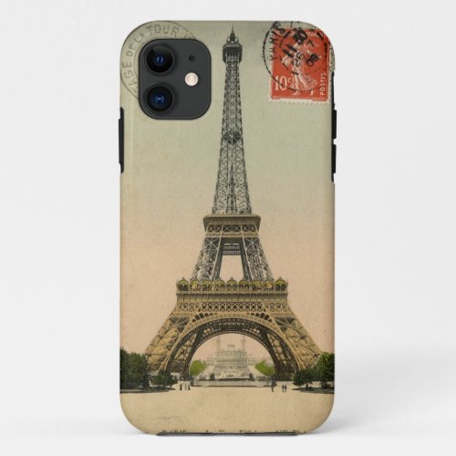 1909 Vintage Eiffel Tower Postcard Paris iPhone 11 Case