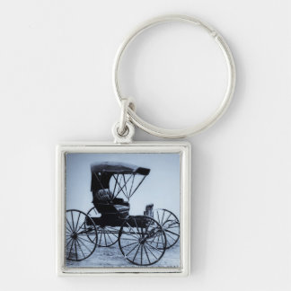 1910 Auto Seat Buggy Cyan Tone Keychain