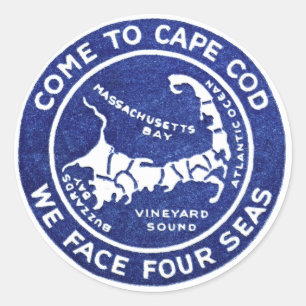 1910 Cape Cod Classic Round Sticker