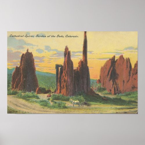 1910 Cathedral Spires Garden of the gods COLORADO Poster