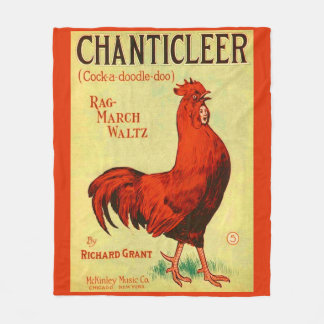 1910 Chanticleer sheet music print Fleece Blanket