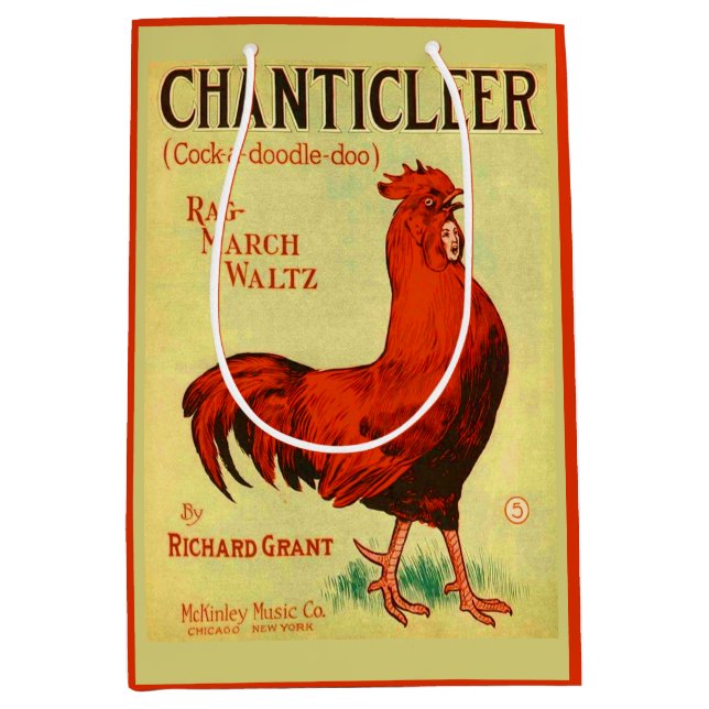1910 Chanticleer sheet music print Medium Gift Bag (Front)