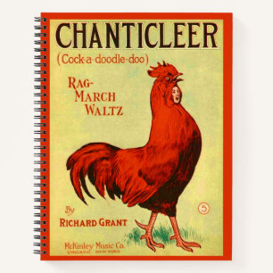 1910 Chanticleer sheet music print Notebook