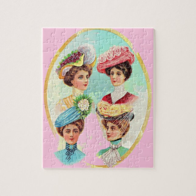 1910 dainty summer hats jigsaw puzzle (Vertical)