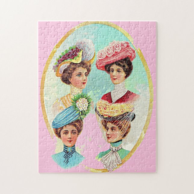 1910 dainty summer hats jigsaw puzzle (Vertical)