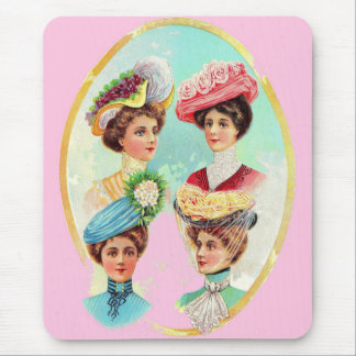 1910 dainty summer hats mouse pad