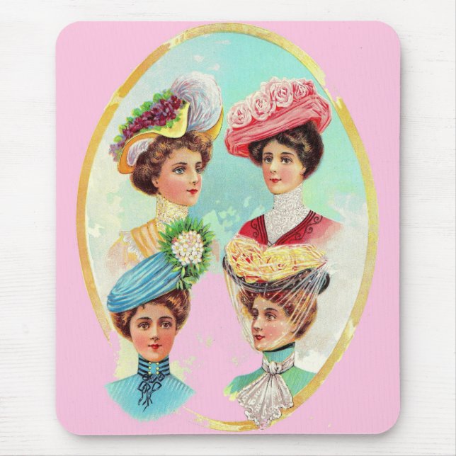 1910 dainty summer hats mouse pad (Front)