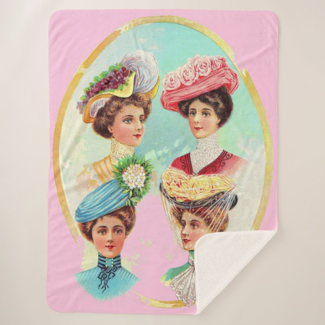 1910 dainty summer hats sherpa blanket (Front)
