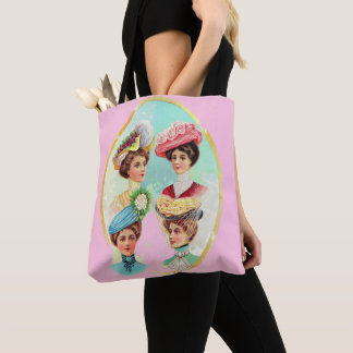 1910 dainty summer hats tote bag