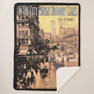 1910 In the City Where Nobody Cares sheet music Sherpa Blanket