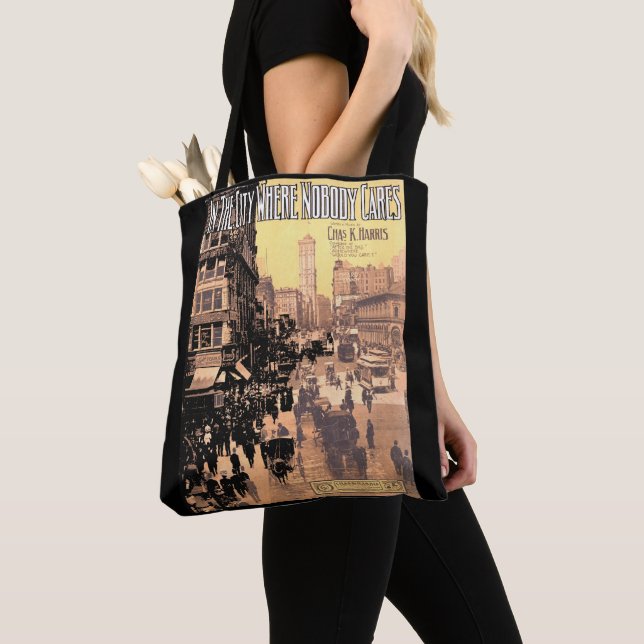 1910 In the City Where Nobody Cares sheet music  Tote Bag (Close Up)