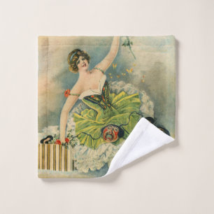 1910 Lovely Woman Thespian Garrick Theatre Chicago Bath Towel Set