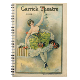 1910 Lovely Woman Thespian Garrick Theatre Chicago Notebook