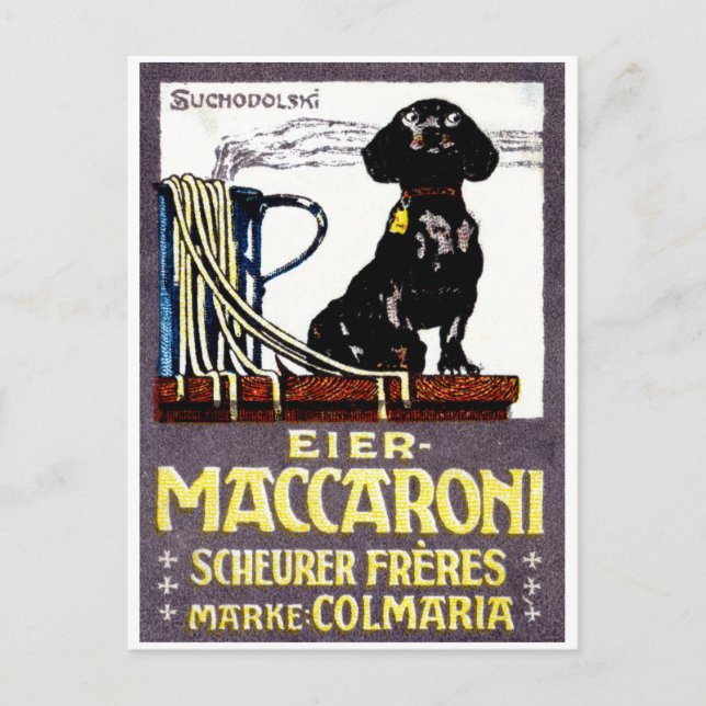 1910 Maccaroni Poster Postcard (Front)