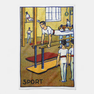 1910 Men's Gymnastics Kitchen Towel