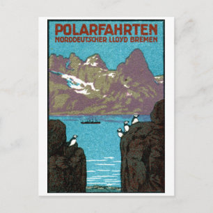 1910 Ocean Liner Poster Postcard