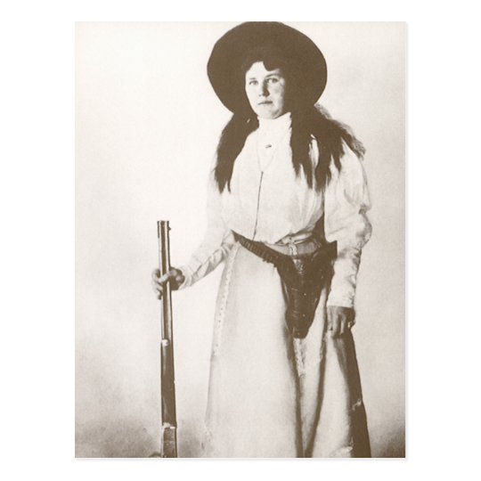 1910 Photo Portrait of a Cowgirl Holding a Rifle Postcard | Zazzle.com