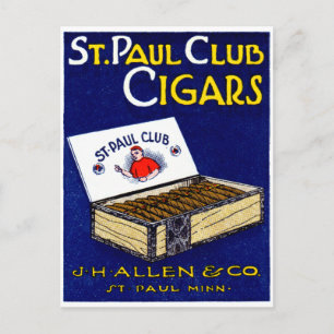 1910 St. Paul Club Cigars Postcard