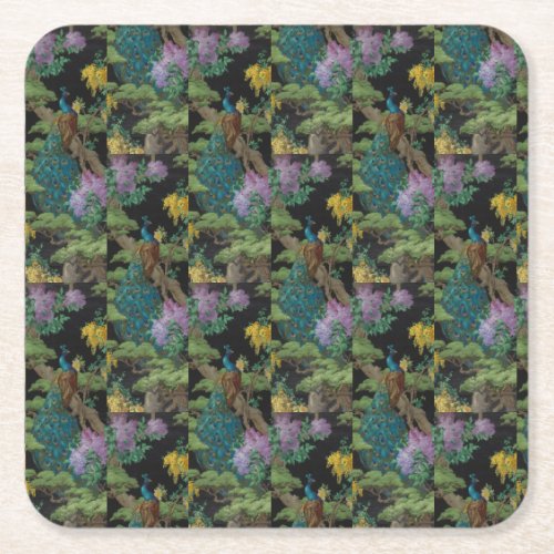 1910 Vintage Wallpaper The Cedar Tree Square Paper Coaster