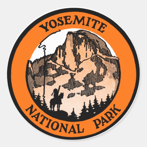 1910 Yosemite National Park Classic Round Sticker | Zazzle