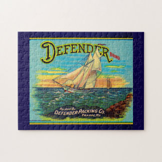 1910s Defender brand packing sailboat label Jigsaw Puzzle
