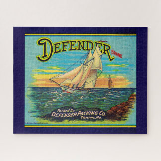 1910s Defender brand packing sailboat label Jigsaw Puzzle