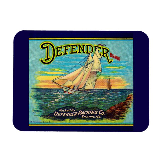 1910s Defender brand packing sailboat label Magnet (Horizontal)