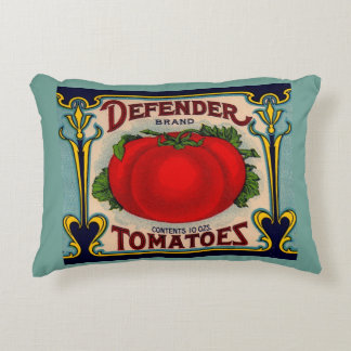 1910s Defender brand tomatoes label Accent Pillow