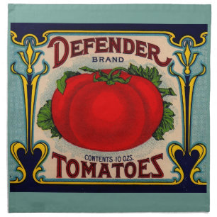 1910s Defender brand tomatoes label Cloth Napkin