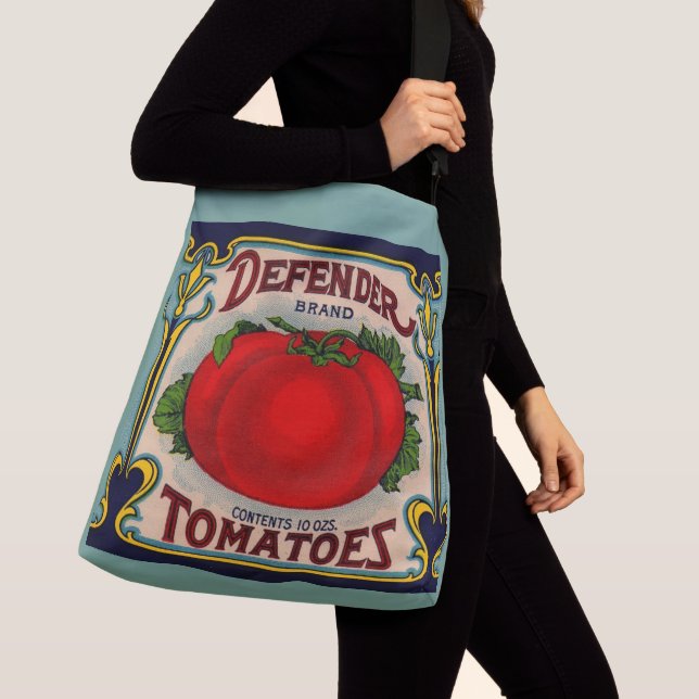1910s Defender brand tomatoes label Crossbody Bag (Close Up)