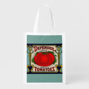 1910s Defender brand tomatoes label Grocery Bag