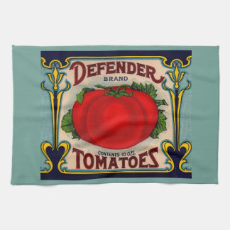 1910s Defender brand tomatoes label Kitchen Towel